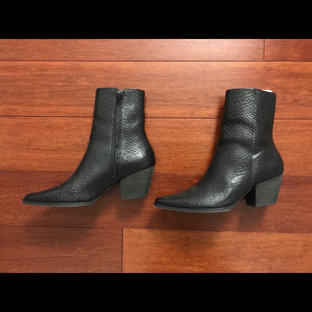 MATISSE SNAKESKIN LEATHER BOOTS